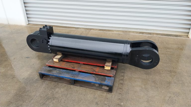 A Black hydraulic cylinder for a La Bounty Shear Attachment reman by A1 Hydraulic Engineering same a boss attachments ba attachments ironbark equipment osa